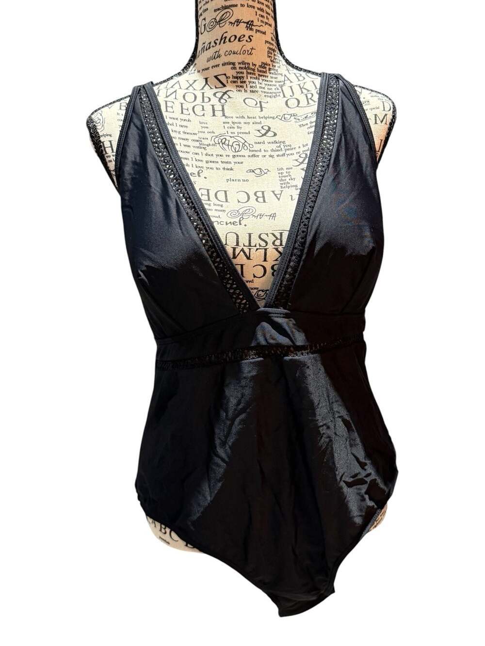 NWT Cupshe Black One Piece Swimsuit XL